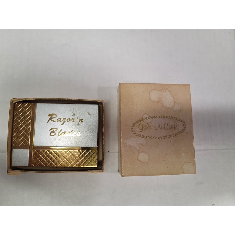 Vintage Gold Craft razer straight edge travel case with razor and box